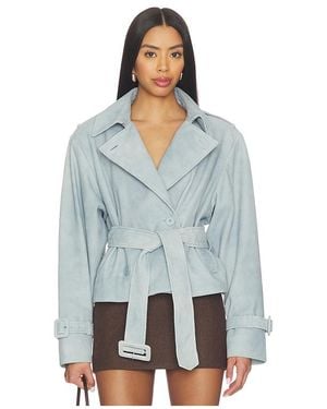 Lamarque Dhana Cropped Trench Coat - Blue