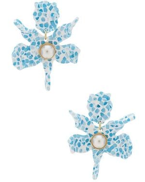 Lele Sadoughi Small Pearl Lily Earrings - Blue