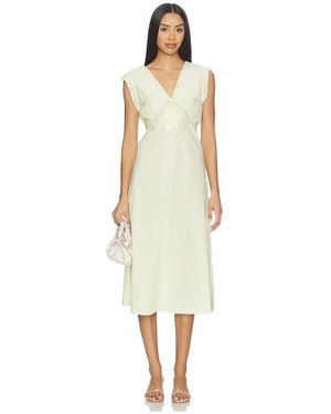 free people bridal shower dress Boho Fuse Ruffle Neck Maxi Dress – Blue Hydrangea Boutique main image 1