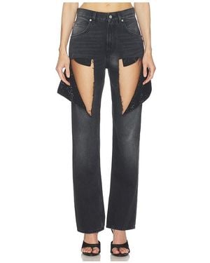 Area Hotfix Thigh Slash Jean En Color Negro Talla (También En 26, 29, 30)
