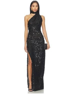 Misha The Nicolette Crochet Sequin Dress - Black