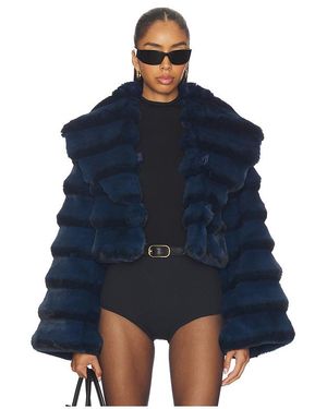 Adrienne Landau Jacke Chinchilla - Blau