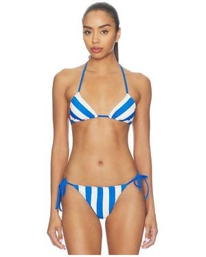 Solid & Striped The Iris Reversible Bikini Top - Blue