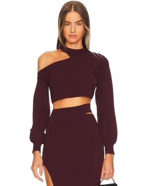 Michael Costello X Revolve Asym Cut Out Dolman Sweater - Red