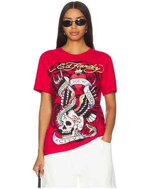 Ed Hardy Tiger Nyc Eagle Tee - Red