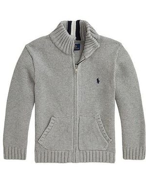 Polo Ralph Lauren Jersey Full Zip En Color Gris Talla (También En 3, 4, 5, 6, 7)
