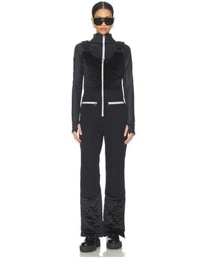 MY Sunday Ski Quilted Velvet Ski Overall - Black