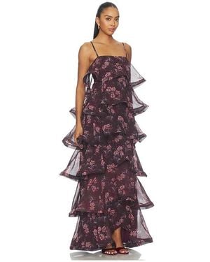 Elliatt Rosaria Strapless Tiered Gown - Purple