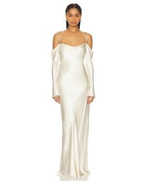 Shona Joy La Lune Off Shoulder Tie Maxi Dress - White