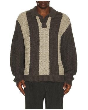 Obey Textured Rugby Polo - ブラック