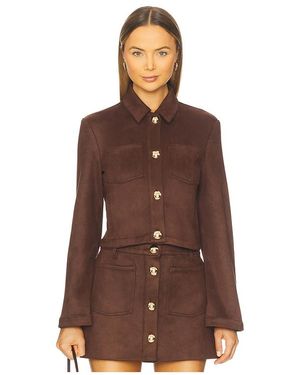 Bardot Lorenzo Vegan Suede Shirt - Brown