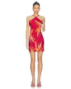 Rococo Sand Bias Halter Mini Dress - Red