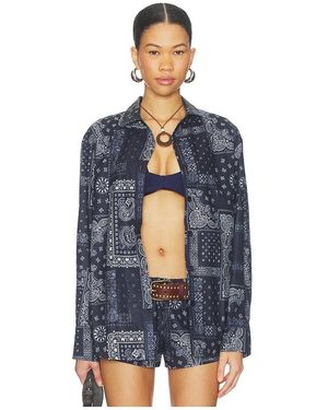 superdown Pridget Oversized Button Down - Blue