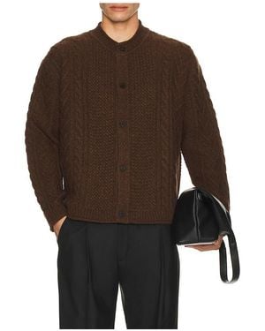 LE17SEPTEMBRE Twisted Round Neck Cardigan - Brown