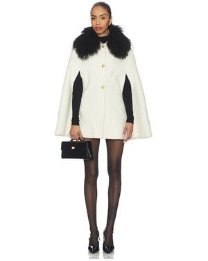 Susanna Chow Serina Cashmere Shearling Cape Coat - Multicolor
