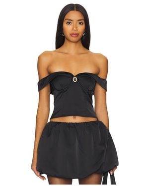 MAJORELLE Satin Underwire Camisole Top - Black