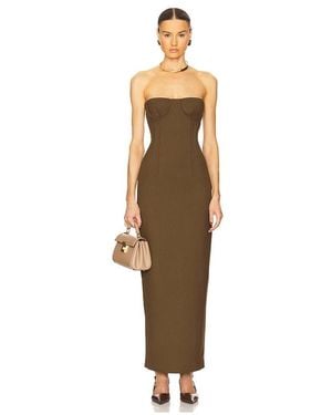 Helsa Vestido Linear Suiting En Color Verde Oliva Talla En - Neutro
