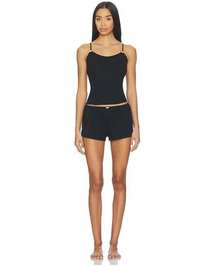 Homebodii Pointelle Cami Set - Black