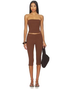 MORE TO COME Siara Capri Set - Brown