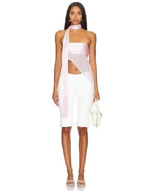 Jaded London Tube Top With Skinny Scarf - White