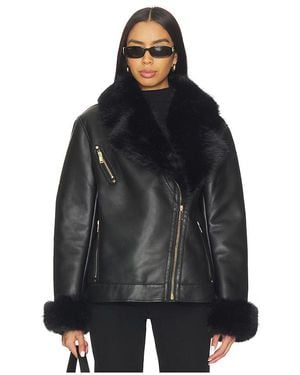 Generation Love Walt Faux Fur Shearling Moto Jacket - Black