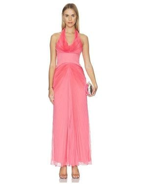 AMUR Enly Pleated Ruched Gown - Pink