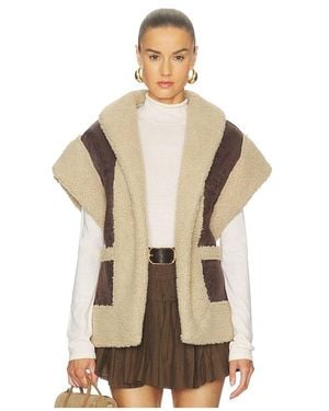 Line & Dot Ace Faux Shearling Vest - Natural
