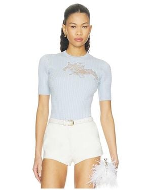 Fleur du Mal Lace Guipure Knit Bodysuit - White