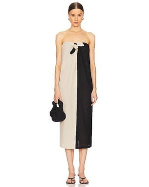 Adriana Degreas Bicolour Midi Dress - Black