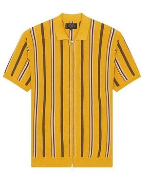 Beams Plus Zip Knit Stripe - Yellow