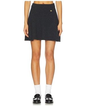 Ganni Chunky Wool Mix Mini Skirt - Black