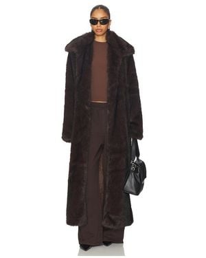 SNDY'S Leila Faux Fur Coat - Black