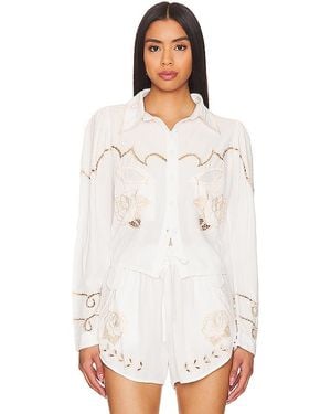 Jen's Pirate Booty Jolene Buttondown Top - White