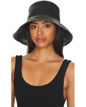 Hat Attack Chic Crochet Bucket Hat - Black
