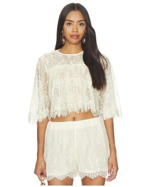 Hemant & Nandita Ruffle Top - Natural