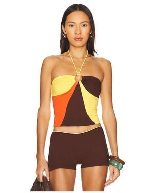 Indah Daniella Ring Halter Top - Orange