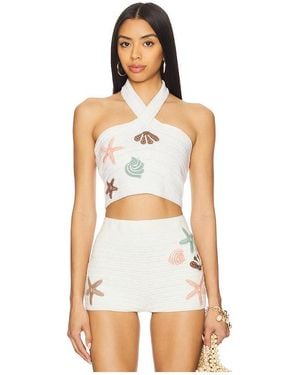 MY BEACHY SIDE X Revolve Crochet Top - White