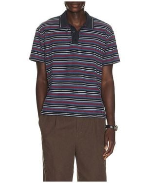 Rag & Bone Stripe Pique Polo - Blue