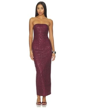 ROTATE BIRGER CHRISTENSEN Beaded Maxi Tube Dress - Red