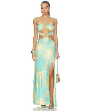 Luli Fama X Revolve Double Loop Bandeau Long Dress - White