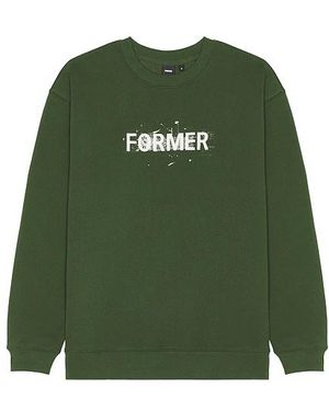 Former Fleece-Lined Graphic Crewneck Sweatshirt - Green