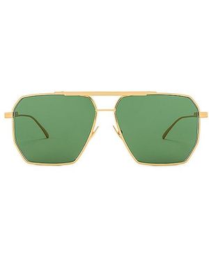 Bottega Veneta Angular Pilot サングラス - グリーン