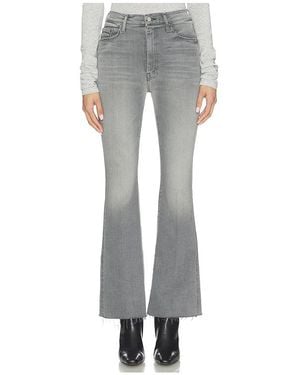 Mother High Waisted Weekend Fray Jeans - Gray