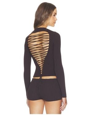 HAELO Laced Long Sleeve Top - Black