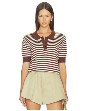RENGGLI Stripe Knit Polo - Natural