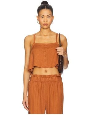 WeWoreWhat Linen Trapeze Tank - Orange