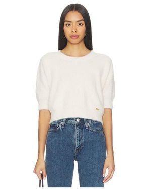 L'Agence Guinevere Short Sleeve Crop Crew Top - White