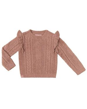 Barefoot Dreams Ccl Toddler Cable Pullover - Pink
