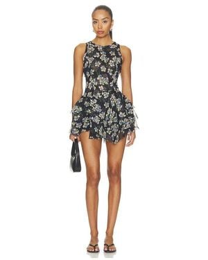 Free People Raven Printed Mini Dress - Black