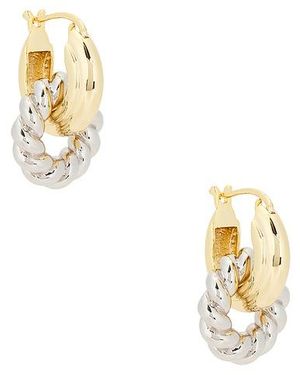 Luv Aj The Two Tone Rope Interlocked Hoops - Metallic